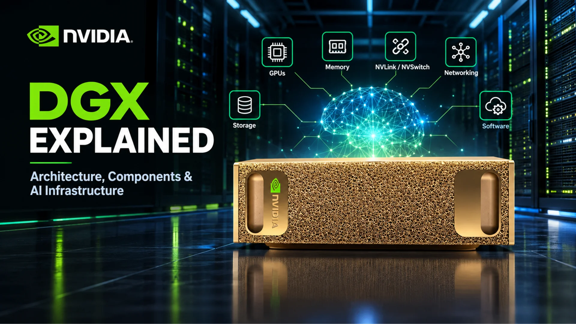 NVIDIA DGX AI workstation connected to enterprise GPU infrastructure in Dubai